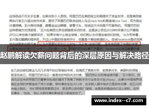 赵鹏解读欠薪问题背后的深层原因与解决路径 赵鹏解读欠薪问题背后的深层原因与解决路径